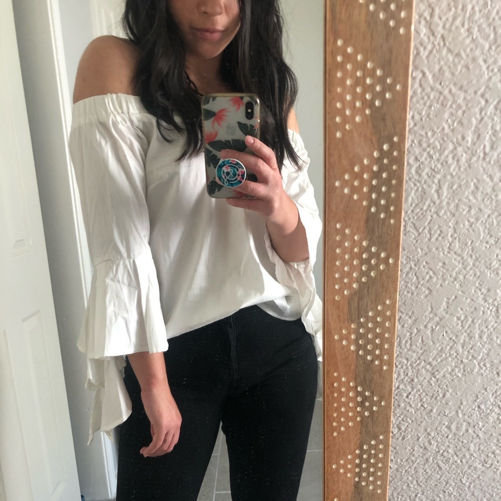 White off the shoulder top